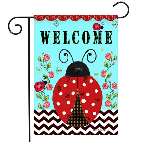 Welcome Ladybugs Spring Garden Flag
