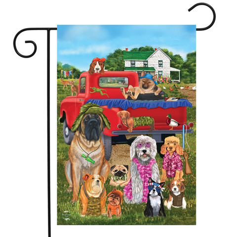 Country Pups Garden Flag