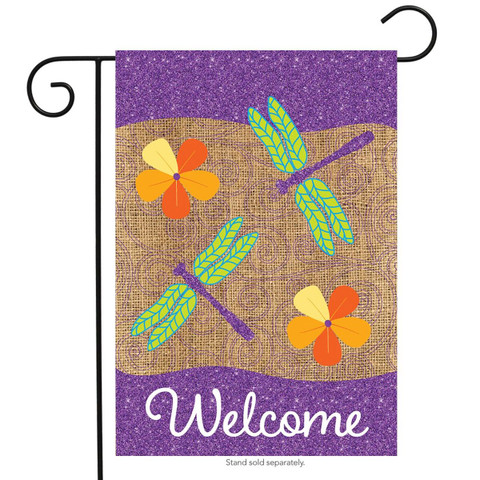 Dragonflies Burlap Spring Garden Flag