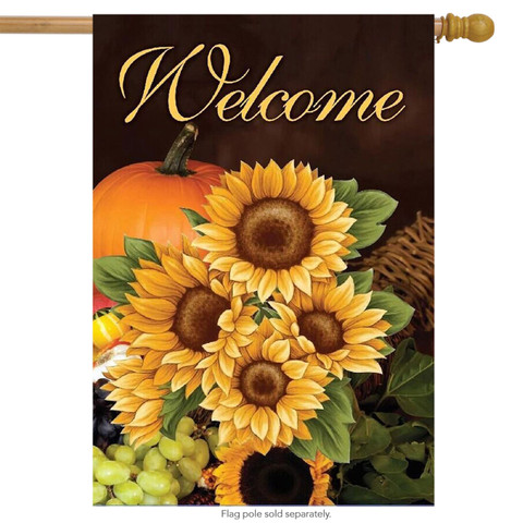 Welcome Fall Sunflowers House Flag