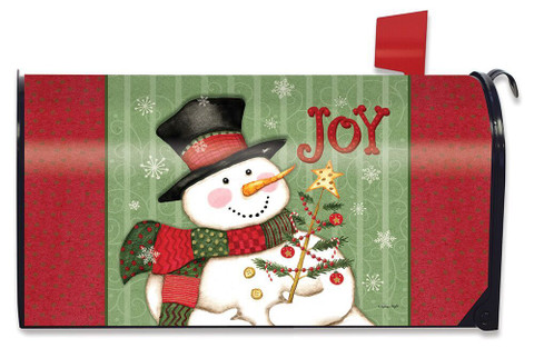 Snowman Joy Christmas Magnetic Mailbox Cover