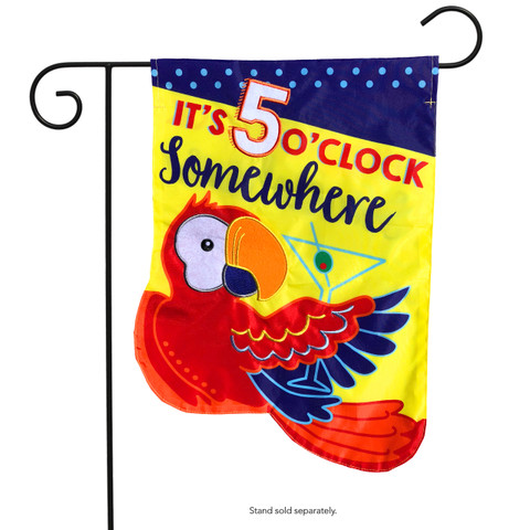 5 O'Clock Applique Summer Garden Flag