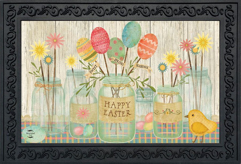Briarwood Lane Spring Egg Bouquet Easter Doormat colorful decorative seasonal display for porch or yard decor.