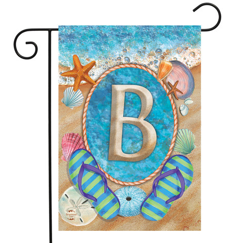 Summer Monogram Letter B Garden Flag