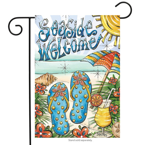 Seaside Welcome Beach Summer Garden Flag
