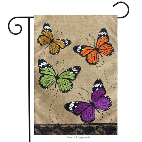 Butterflies in Flight Spring Burlap Garden Flag