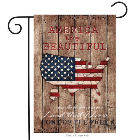 America the Beautiful Patriotic Map Garden Flag