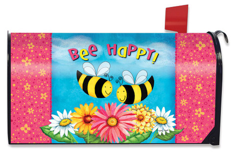 Bee Happy Bees Spring Large / Oversized Mailbox Cover