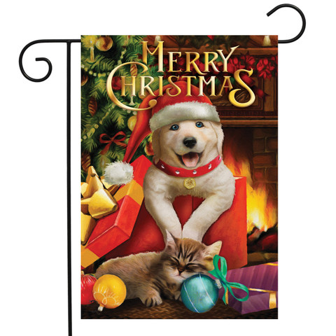Christmas Puppy Holiday Garden Flag