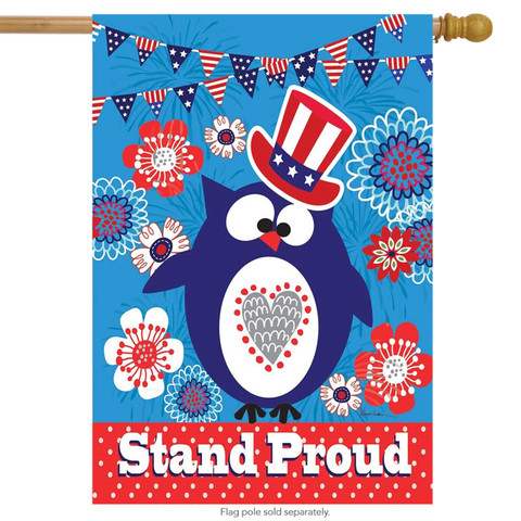 Stand Proud Patriotic House Flag