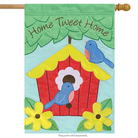 Home Tweet Home Spring Applique House Flag