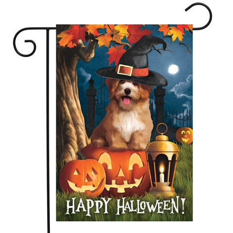 Halloween Dog Scene Garden Flag