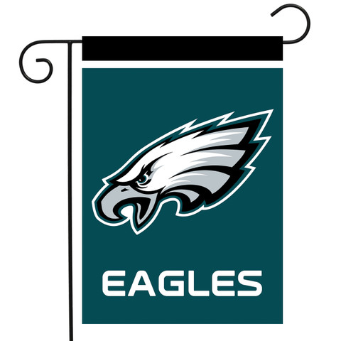 Briarwood Lane Philadelphia Eagles NFL licensed garden flag with eagle logo on teal background.