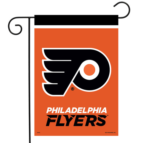 Briarwood Lane Philadelphia Flyers NHL licensed garden flag with black, white, and orange colors.