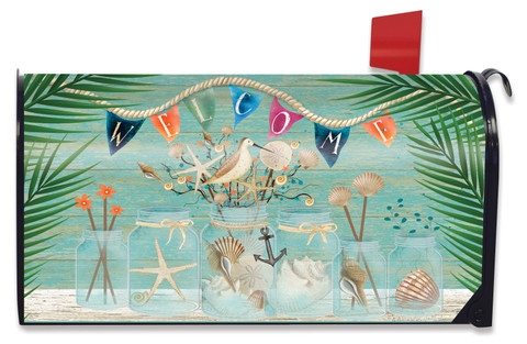 Coastal Mason Jar Summer Mailbox Cover