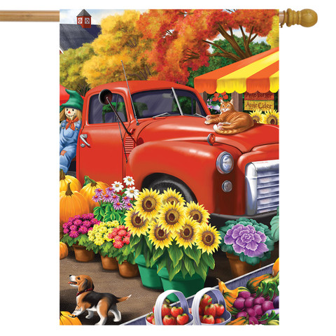 Farm Fresh Market Autumn House Flag