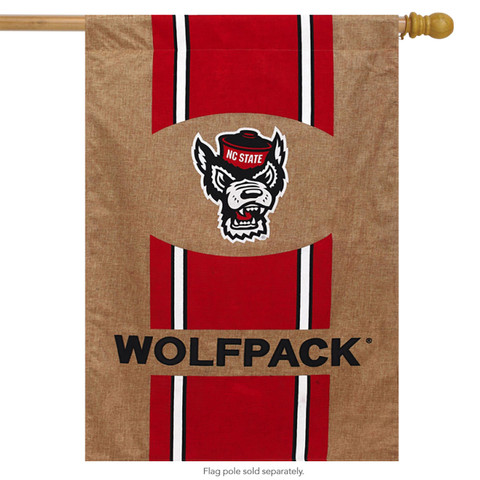 North Carolina State University Burlap House Flag