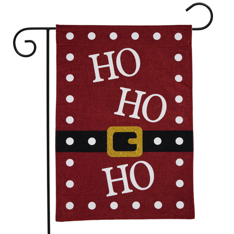 Ho Ho Ho Christmas Burlap Garden Flag