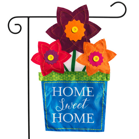 Flower Pot Applique Spring Garden Flag