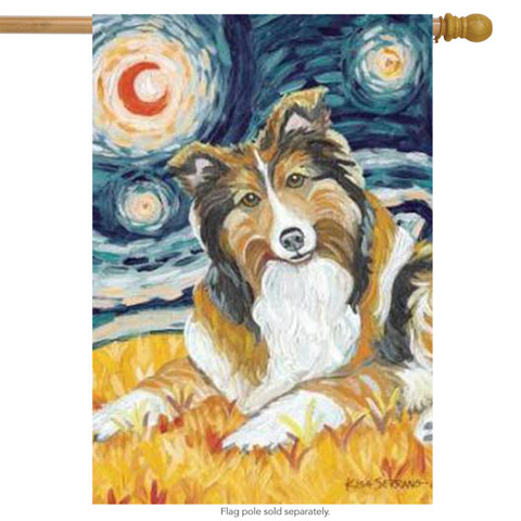 Van Growl Shetland Sheepdog House Flag