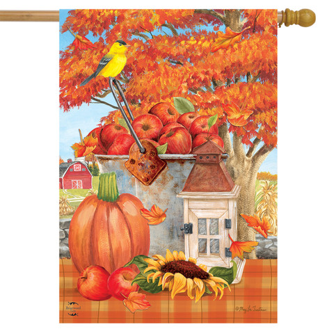 Apple Picking Fall House Flag