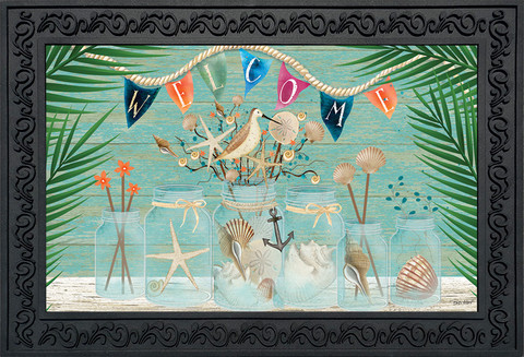 Coastal Mason Jar Summer Doormat
