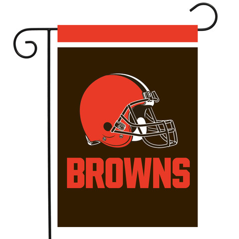Cleveland Browns NFL Garden Flag by Briarwood Lane, featuring a brown and orange helmet design.