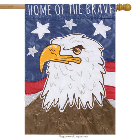 Home of the Brave Applique House Flag