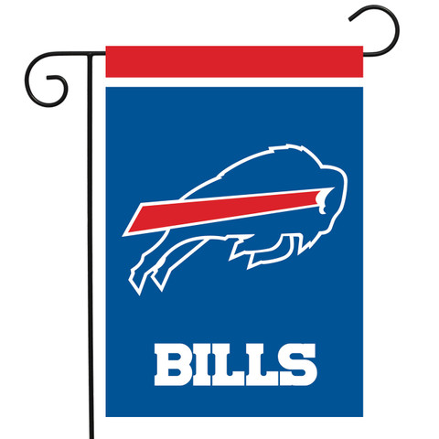 Briarwood Lane Buffalo Bills NFL licensed garden flag with red, white, and blue design.