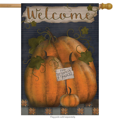 Pumpkin Patch Welcome Autumn House Flag