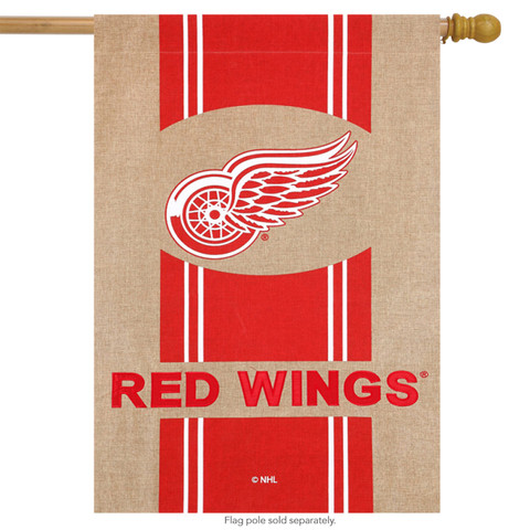 Detroit Red Wings Burlap Licensed NHL House Flag