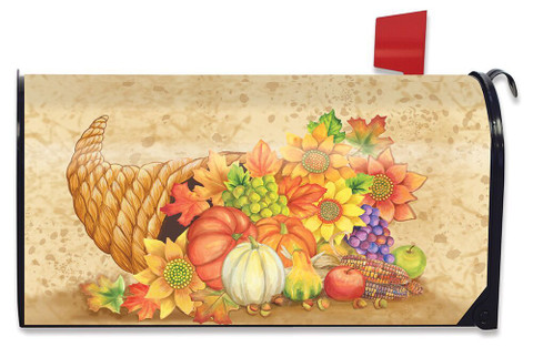 Fall Bounty Cornucopia Large / Oversized Mailbox Cover