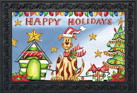 Happy Holidays Dog Doormat