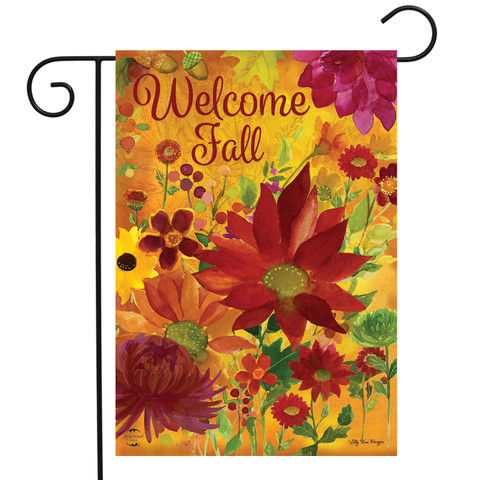 Fall Floral Welcome Garden Flag