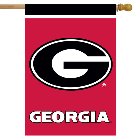 Briarwood Lane Georgia Bulldogs NCAA Licensed House Flag, official college sports banner with colorful decorative design.