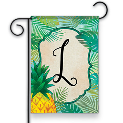 Palms Monogram L Garden Flag