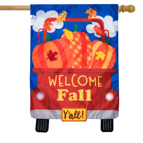 Welcome Fall Pickup Applique House Flag
