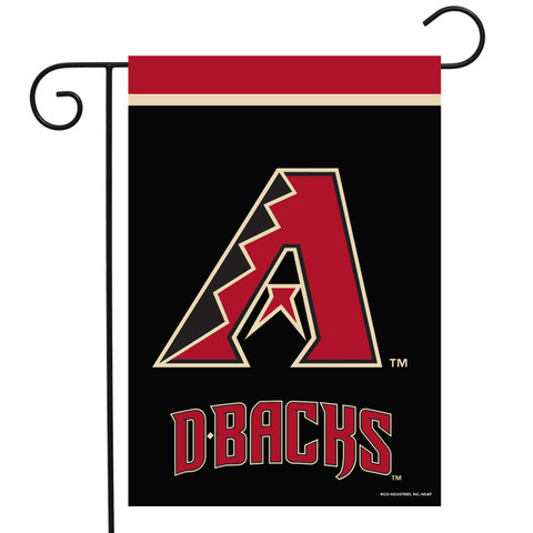 Briarwood Lane Arizona Diamondbacks MLB licensed garden flag with red and black D-Backs logo design.