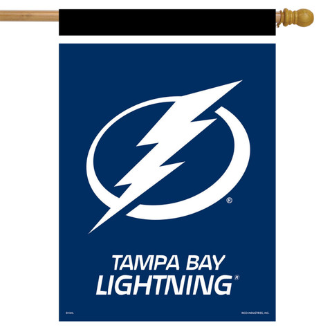 Briarwood Lane Tampa Bay Lightning NHL licensed house flag with white logo on blue background.