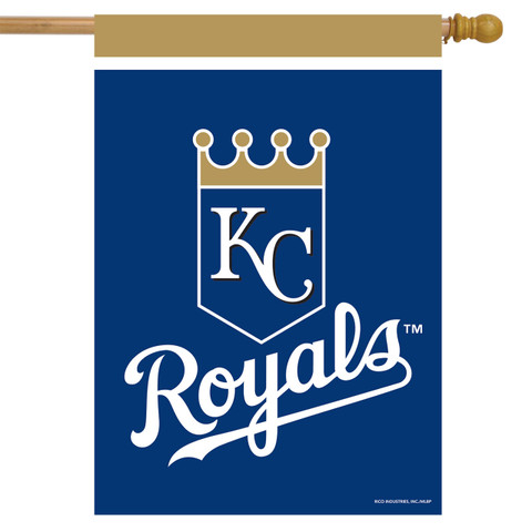 Briarwood Lane Kansas City Royals MLB licensed house flag with gold accents and royal blue background.