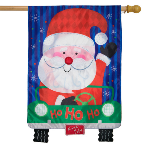 Santa's Delivery Christmas Applique House Flag