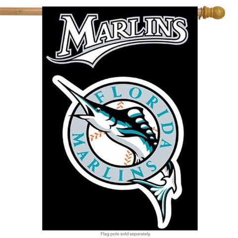 Florida Marlins Applique Embroidered House Flag MLB