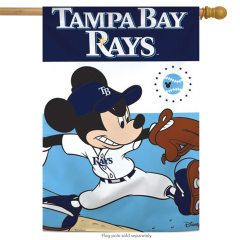 Tampa Bay Rays MLB Mickey Mouse Baseball House Flag