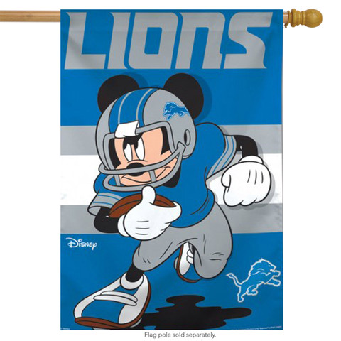 Detroit Lions NFL Mickey Mouse Football House Flag