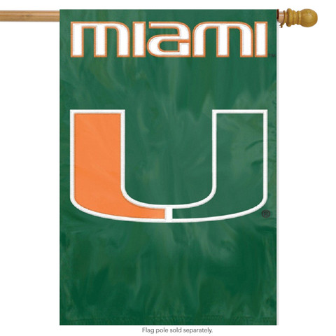 University of Miami Applique Banner Flag