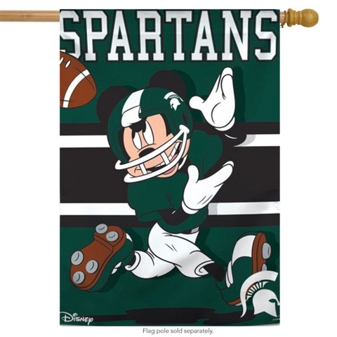 Michigan State University Spartans NCAA Mickey Mouse House Flag