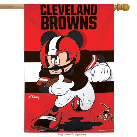 Cleveland Browns NFL Mickey Mouse Football House Flag