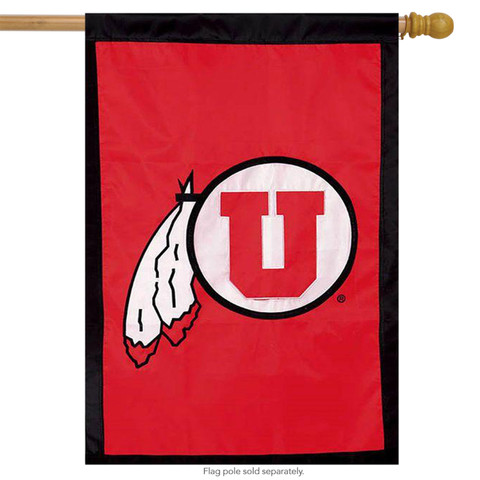 University of Utah Applique NCAA Licensed House Flag