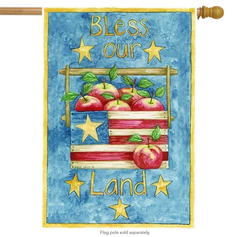Bless Our Land Patriotic House Flag