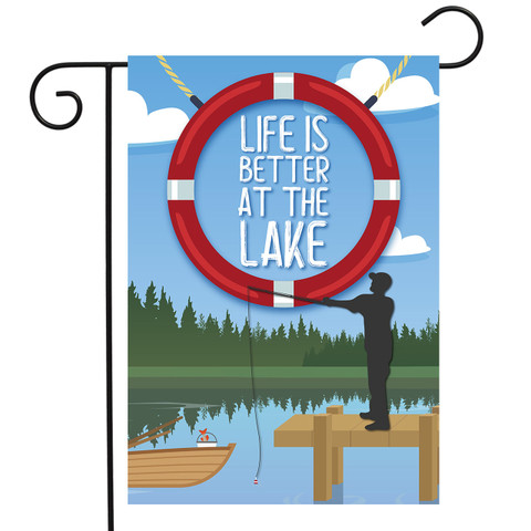 Better At The Lake Summer Garden Flag